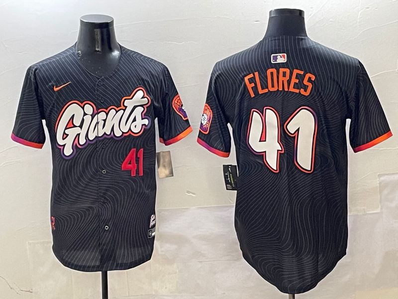 Men San Francisco Giants #41 Flores Black Joint Name Nike 2025 MLB Jersey style 5->san francisco giants->MLB Jersey